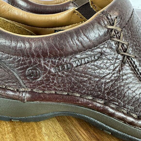 Redwing Shoes Womens 5 D Brown Steel Toe Slip On Work Shoes Clogs Leather - Picture 3 of 14